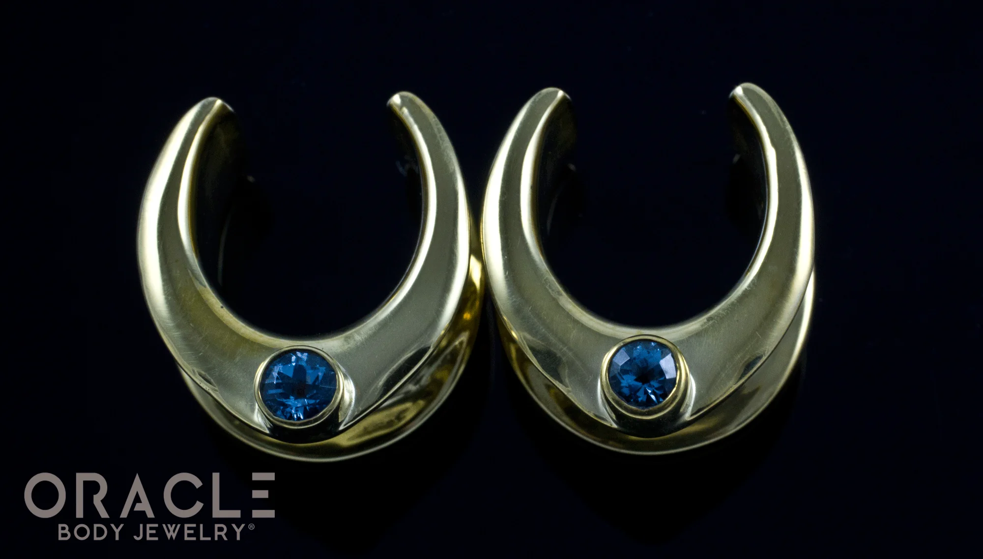 5/8" (16mm) Brass Saddles with Swiss Topaz