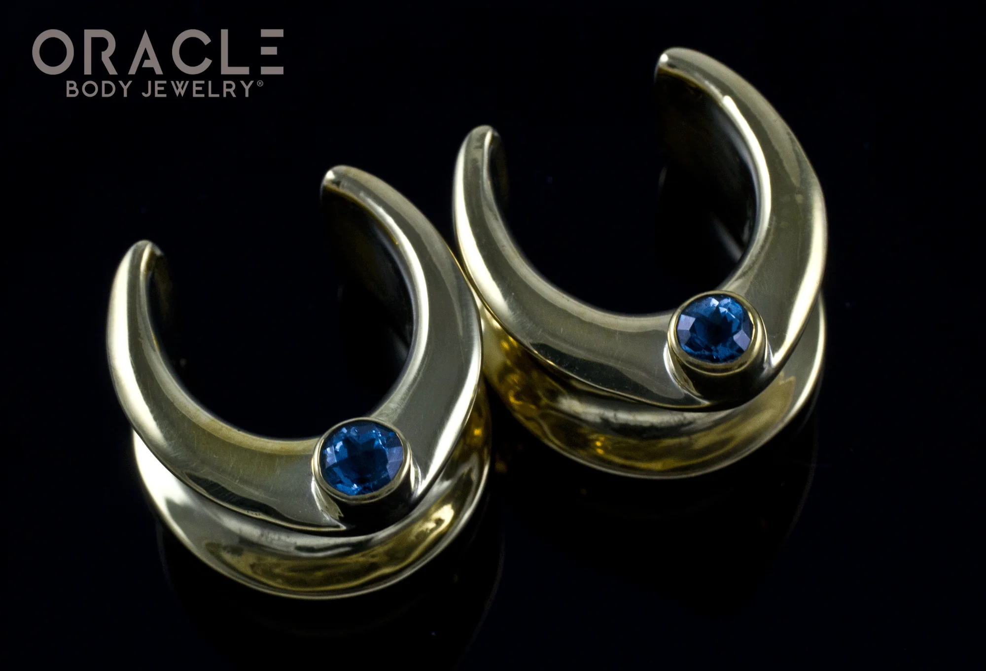 5/8" (16mm) Brass Saddles with Swiss Topaz - Image 2