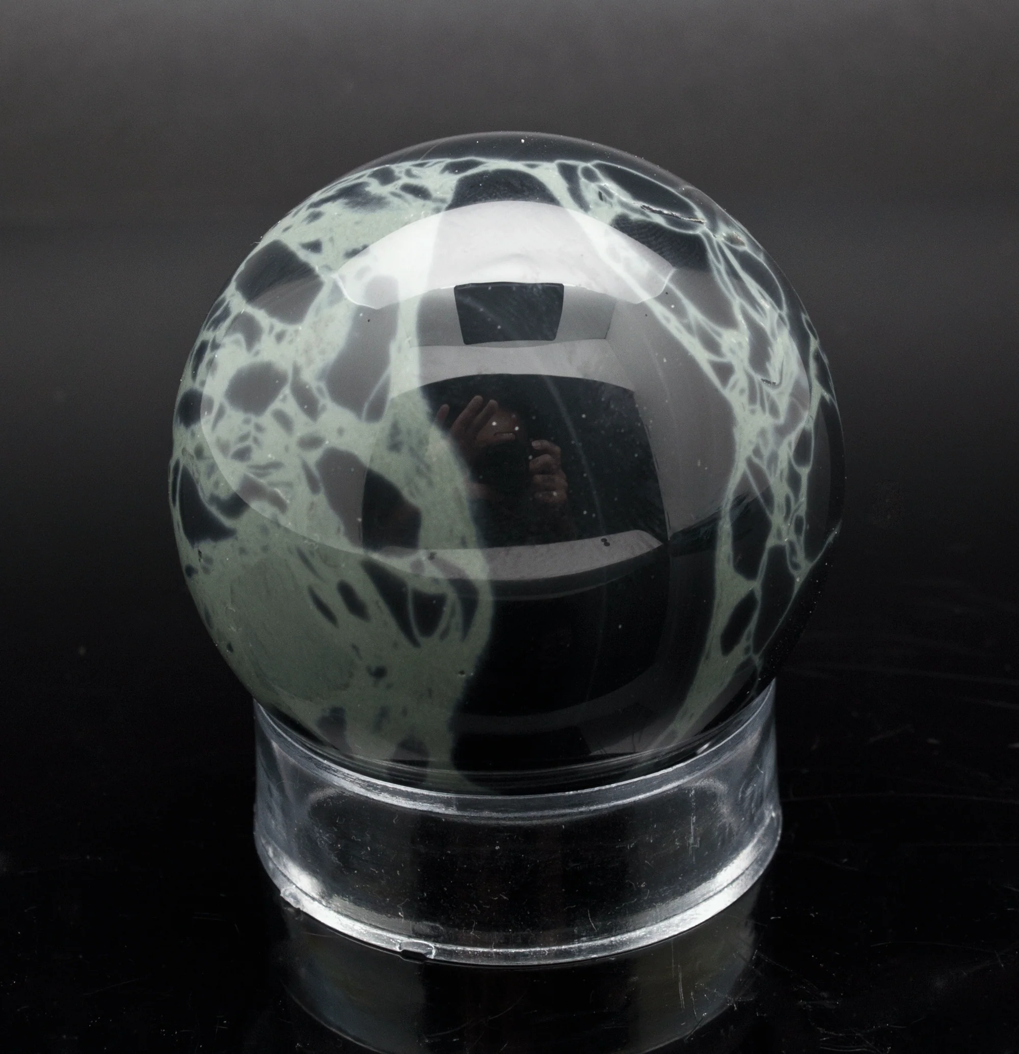 60mm Spiderweb Obsidian Sphere with Stand - Image 2