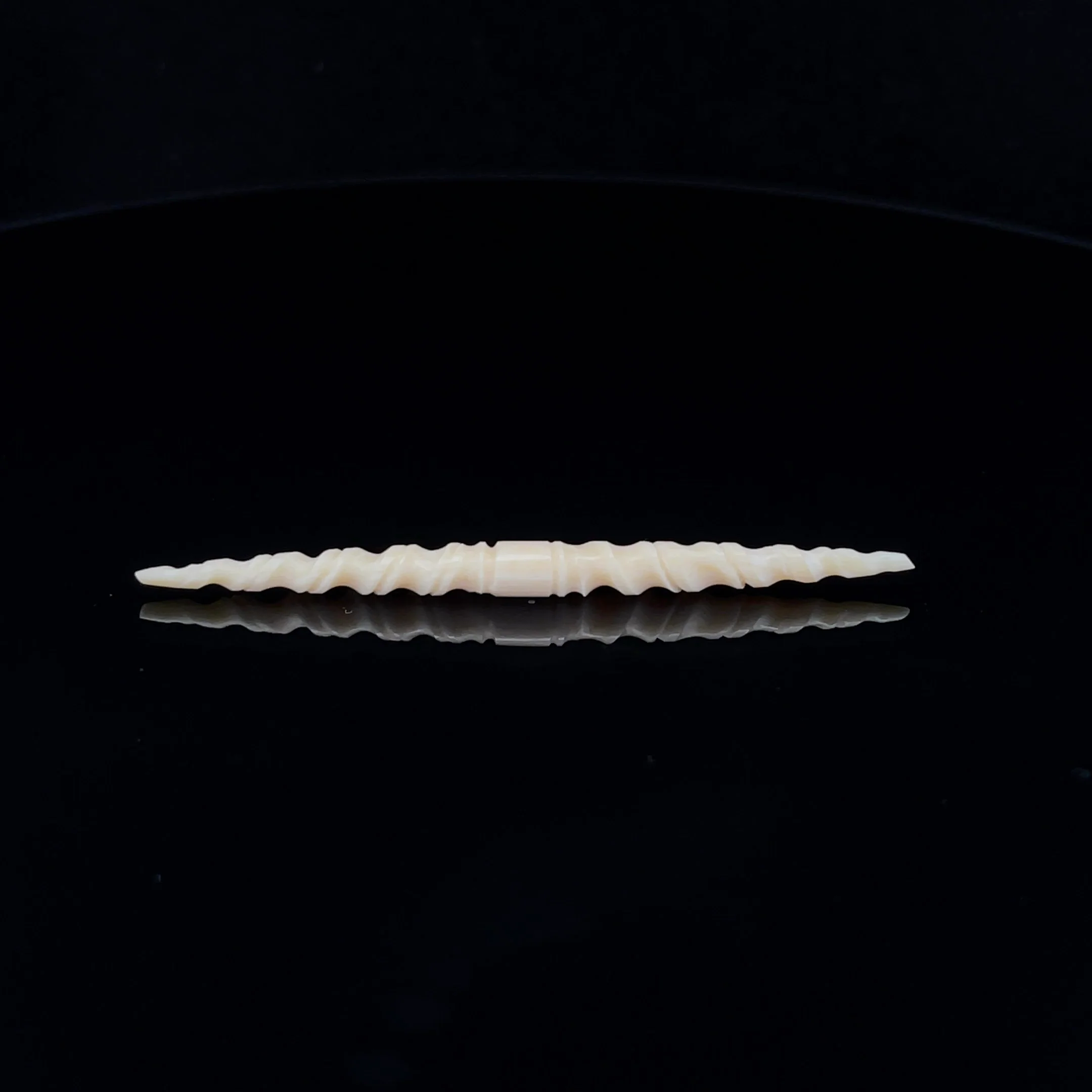 6g (4mm) Fossilized Mammoth Ivory Carved Septum Spike
