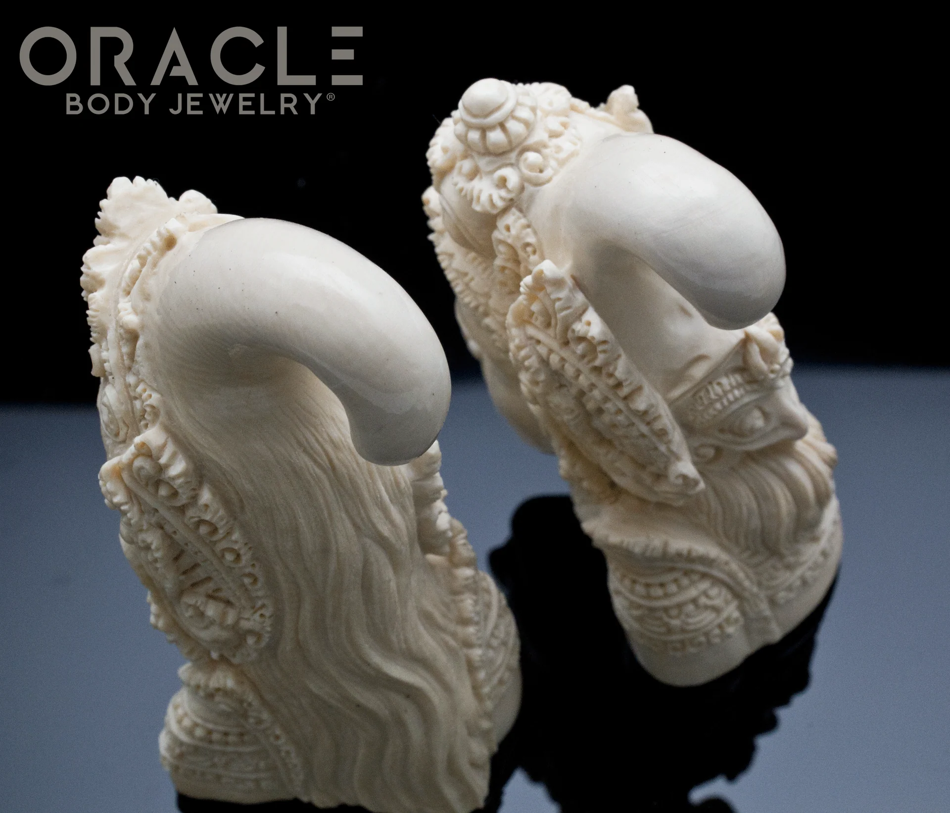 7/16" (10.5mm) Fossilized Mammoth Story of Rama and Sita Weights - Image 4