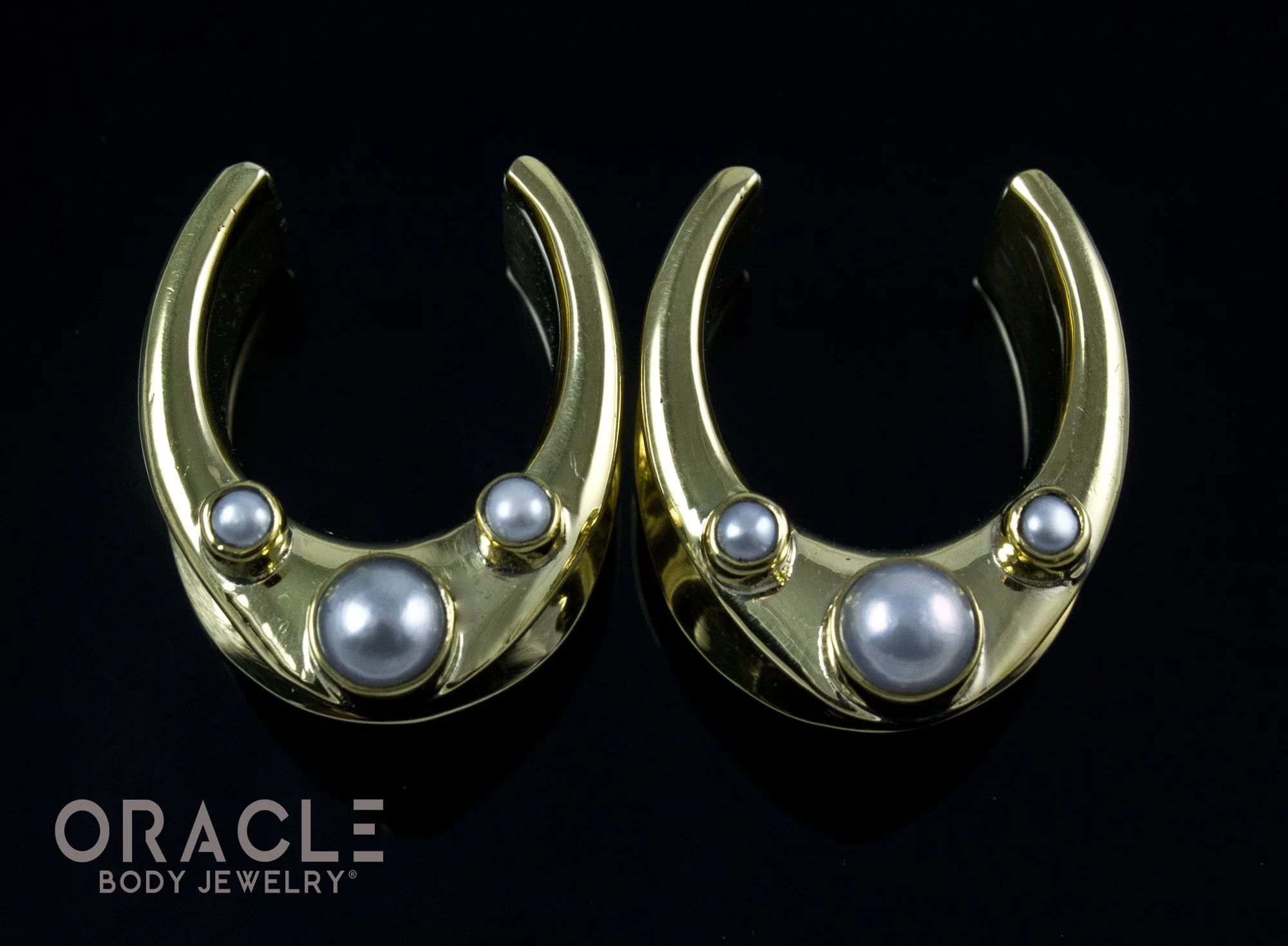 7/8" (22mm) Brass Saddles with Pearls