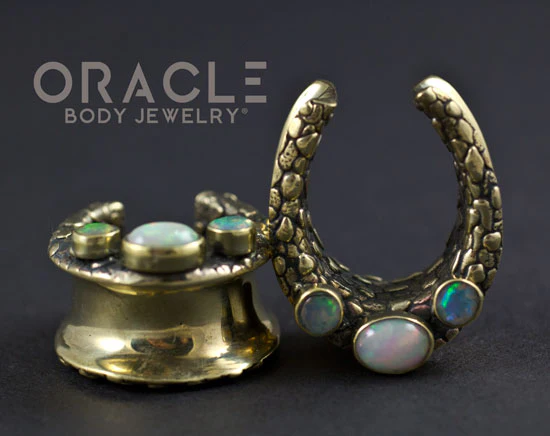 7/8" (22mm) Saddles with Nugget Texture, Ethiopian Opal Cabochons and Faceted Australian Opals - Image 3
