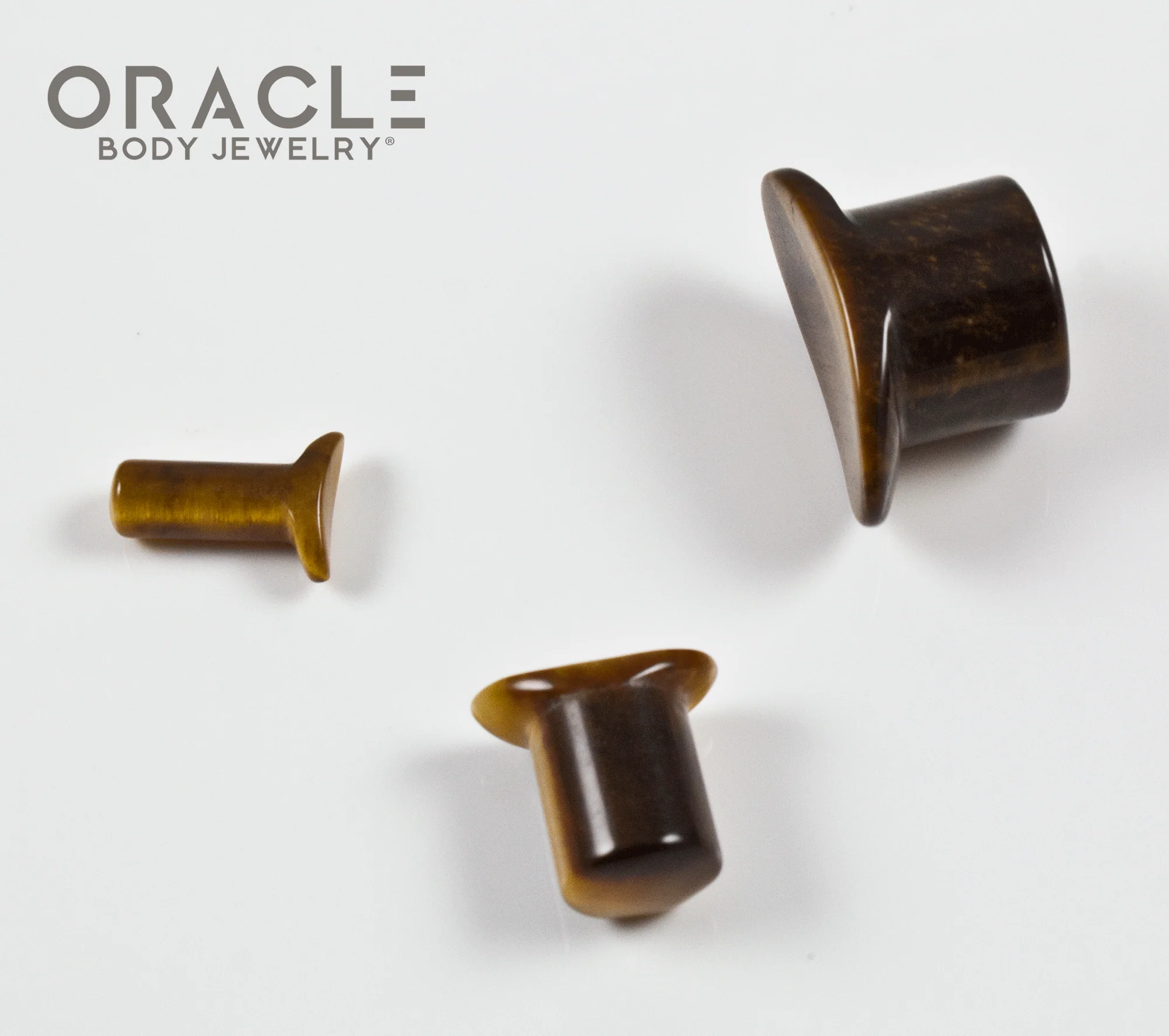 Yellow Tiger Eye Labrets 8g Through 1/2" - Image 3