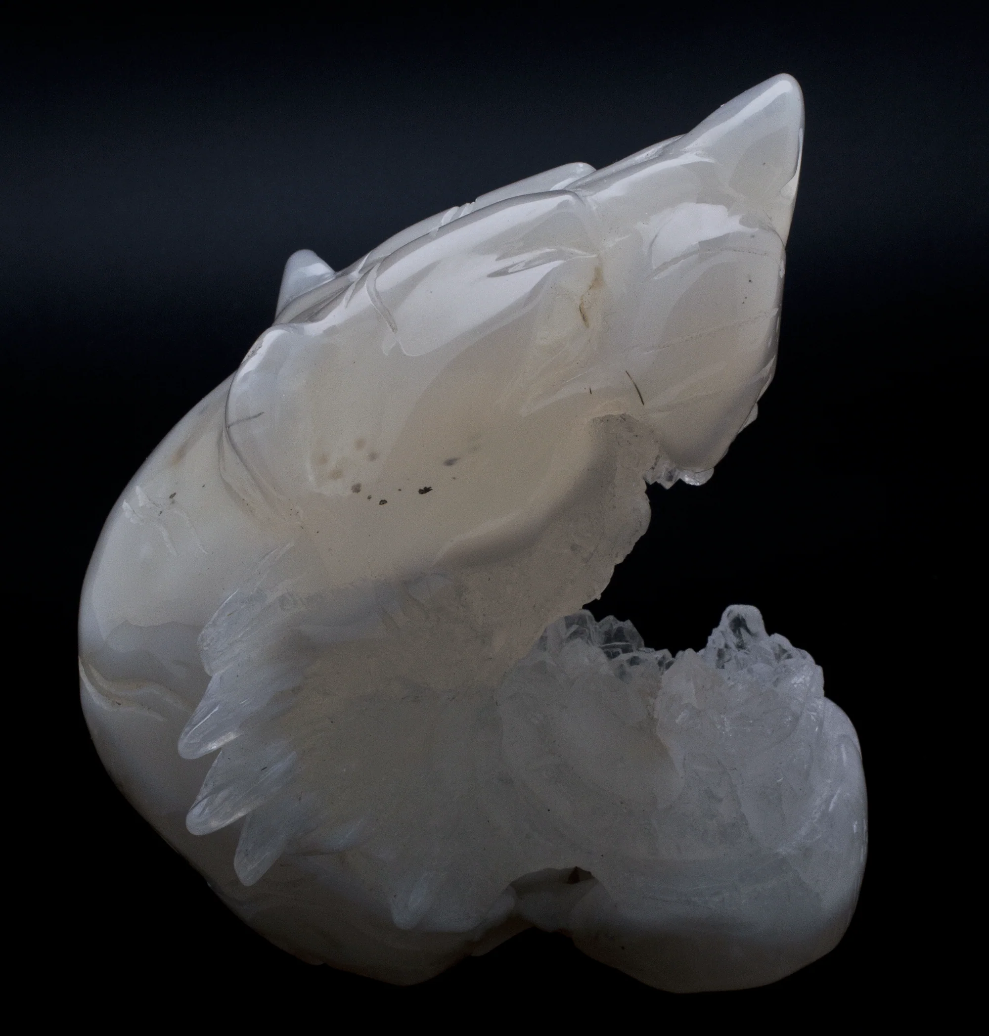 Agate and Quartz Carved Tiger - Image 3