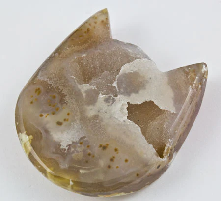 Agate Geode Kitty Cat Carving - Image 2