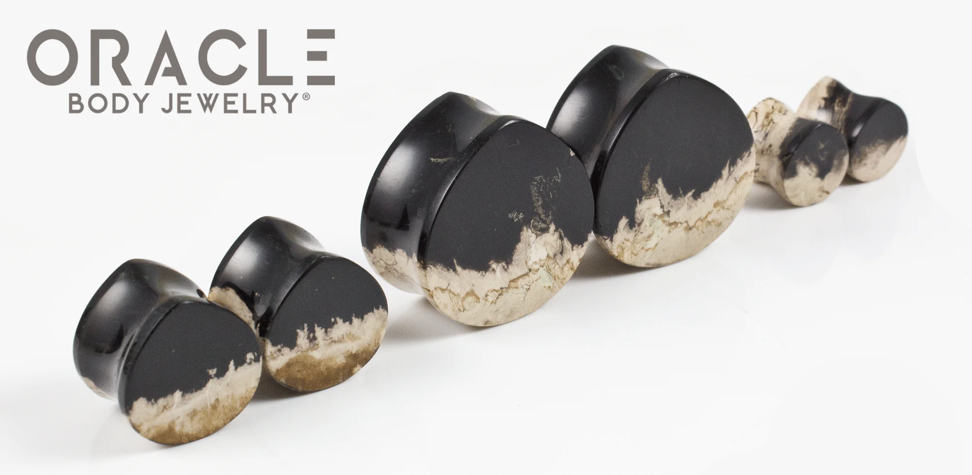 Agatized Palm Root Teardrop Plugs - Image 2