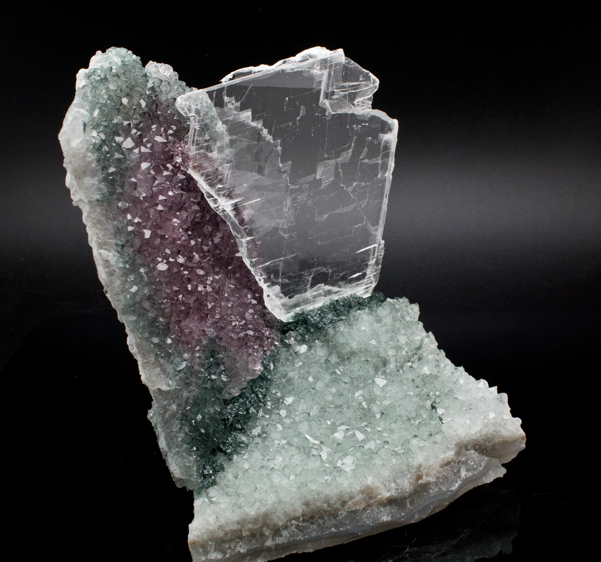 Amethyst with Selenite Gypsum Specimen - Image 2