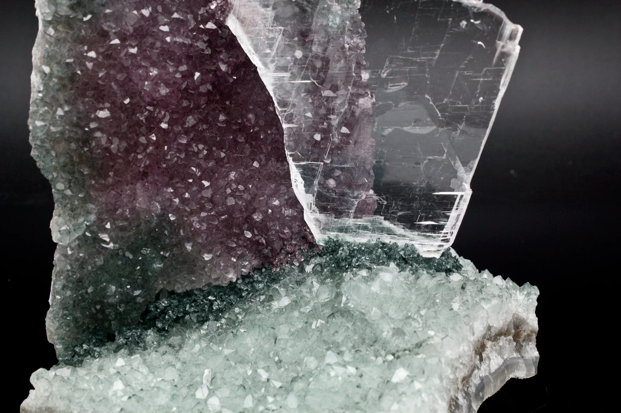 Amethyst with Selenite Gypsum Specimen - Image 4