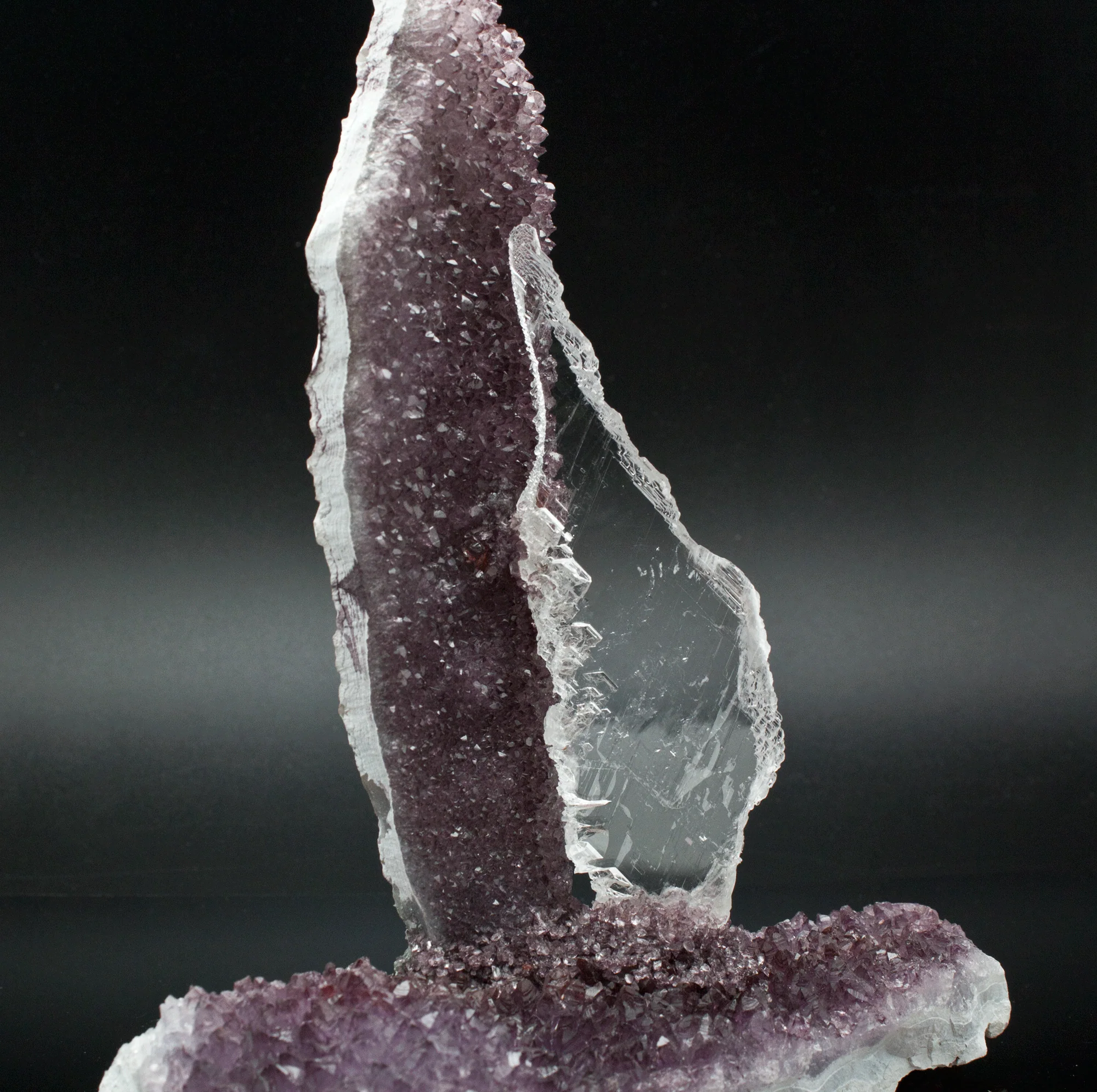 Amethyst with Selenite Gypsum Specimen - Image 2