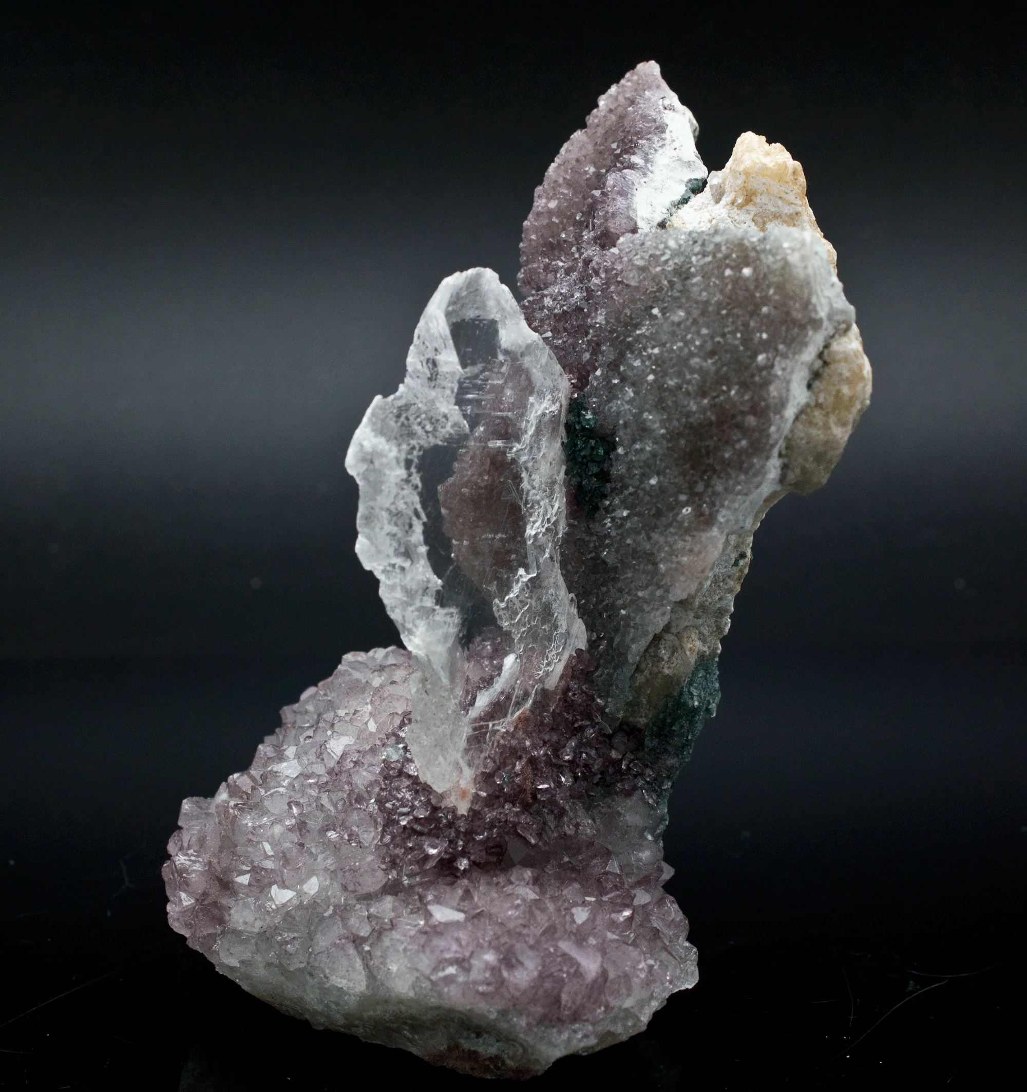 Amethyst with Selenite Gypsum Specimen - Image 3