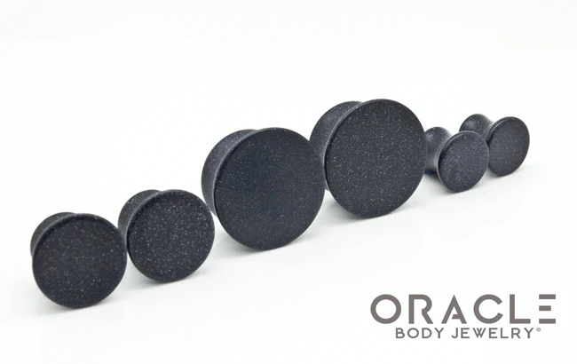 Blue Goldstone Mayan Style Flare Plugs - Image 2