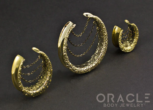 Brass Saddles with Nugget Texture and Chains - Image 3