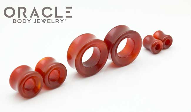 Carnelian Agate Eyelets / Tunnels - Image 2
