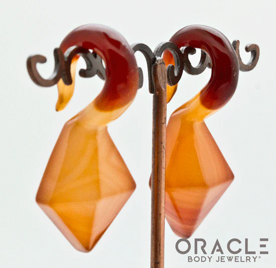 Carnelian Agate Faceted Mini Pear Weights - Image 2