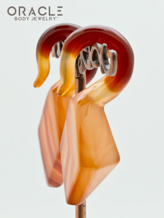 Carnelian Agate Faceted Mini Pear Weights - Image 3