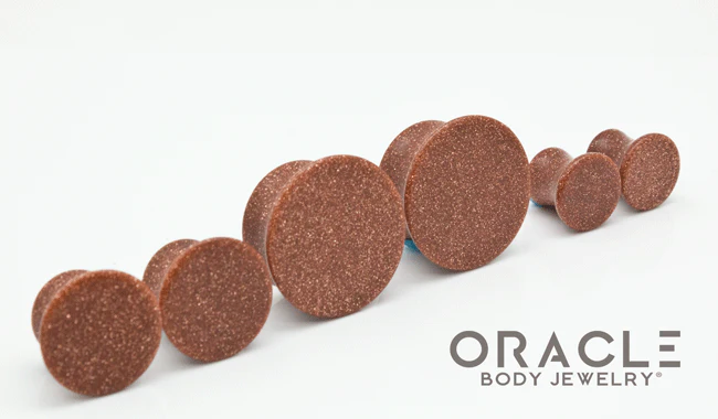 Cinnamon Goldstone Mayan Style Flare Plugs - Image 2