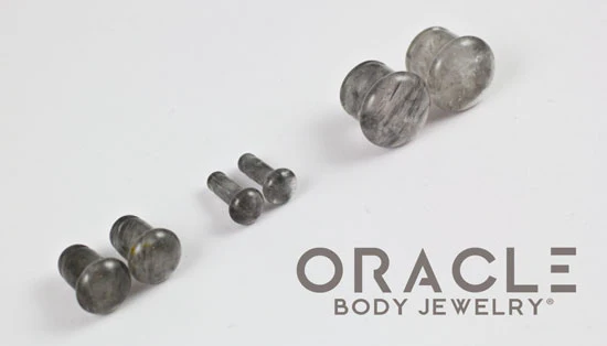 Cloudy Smoky Quartz Single Flare Plugs - Image 2