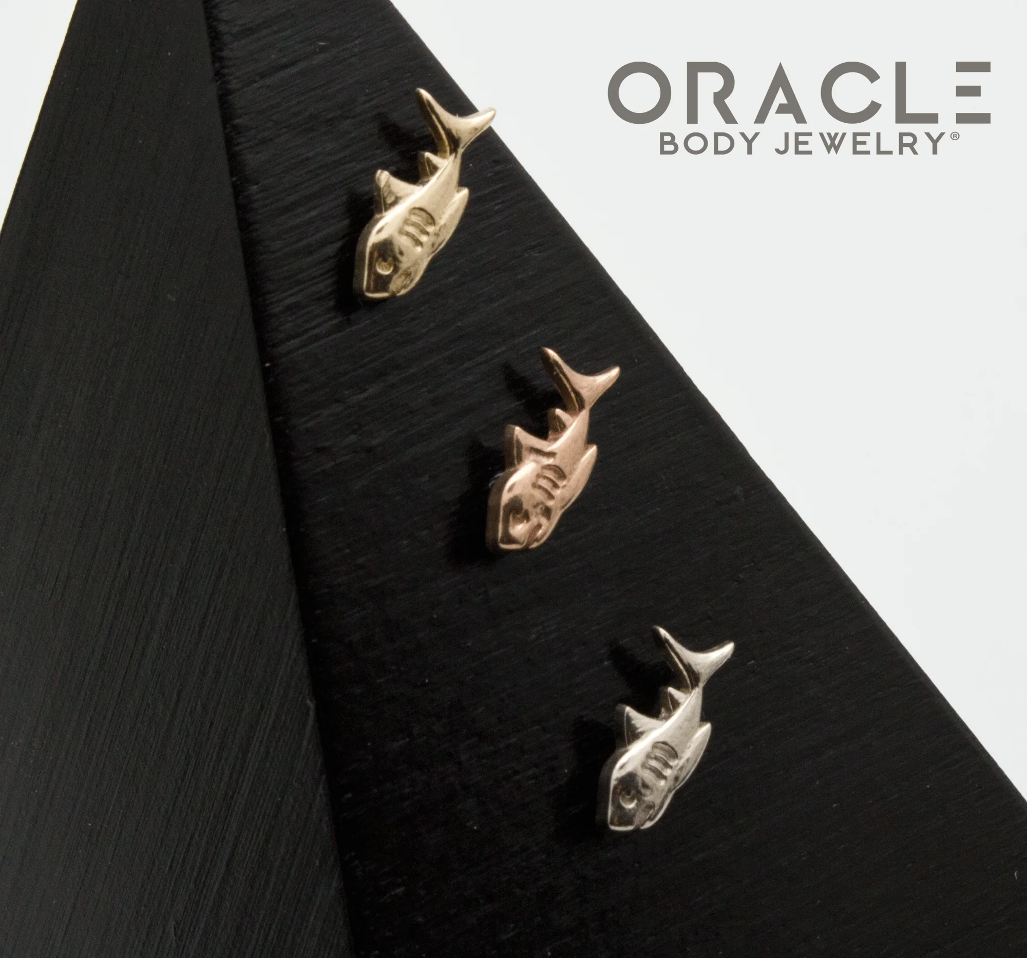 14k Gold Shark Threadless End - Image 2