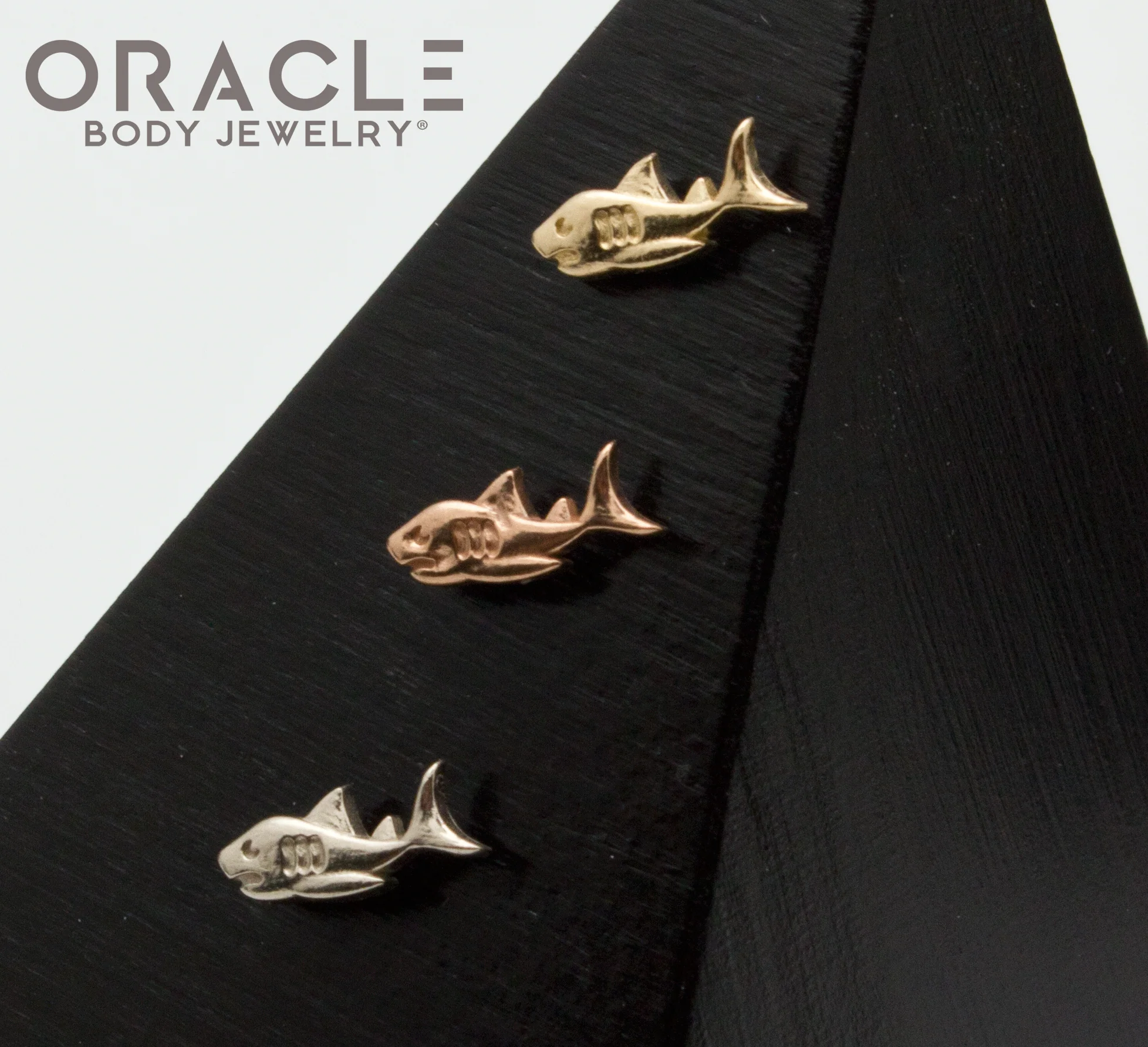 14k Gold Shark Threadless End - Image 3