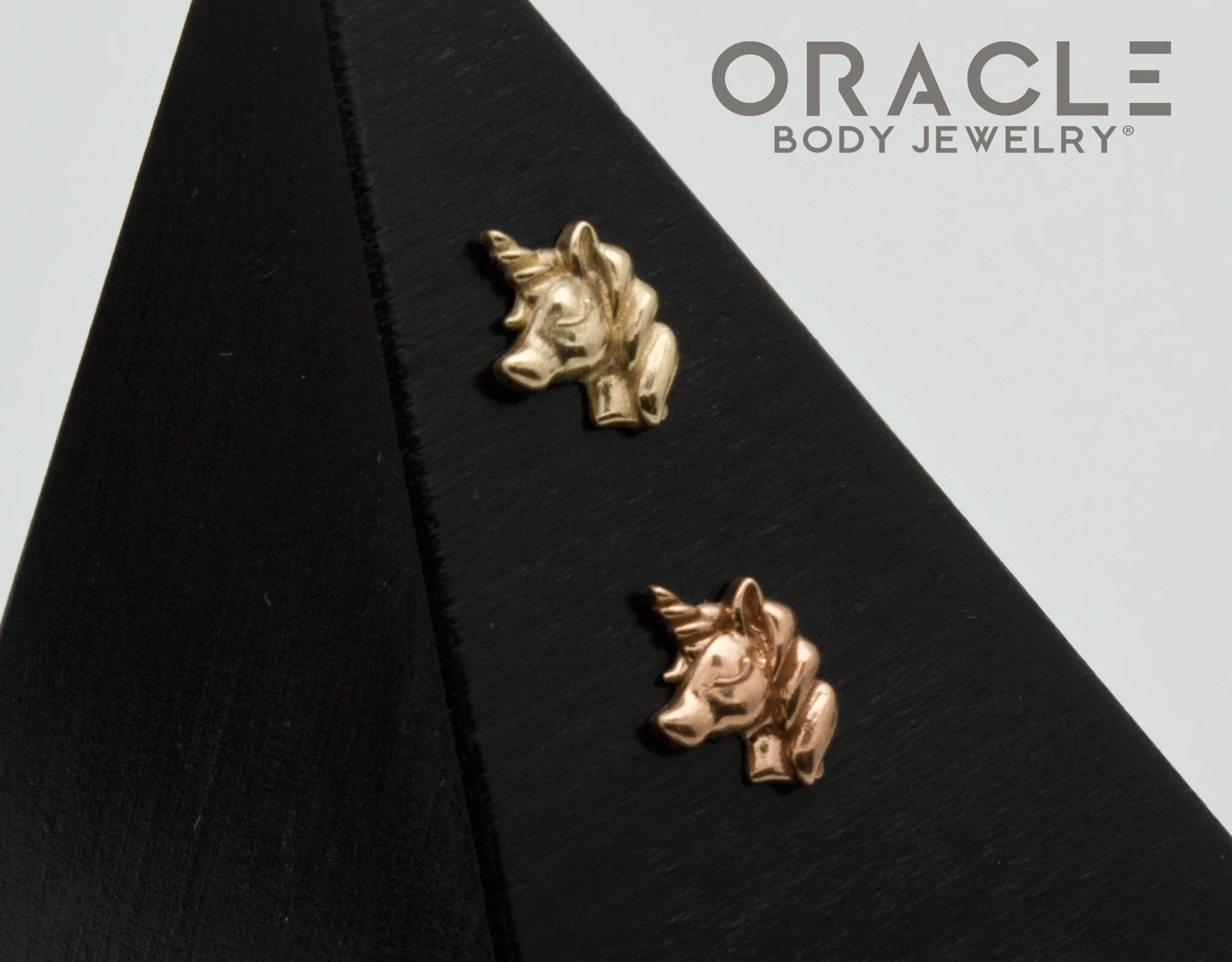 14k Gold Sparkle Threadless End Left Facing - Image 2