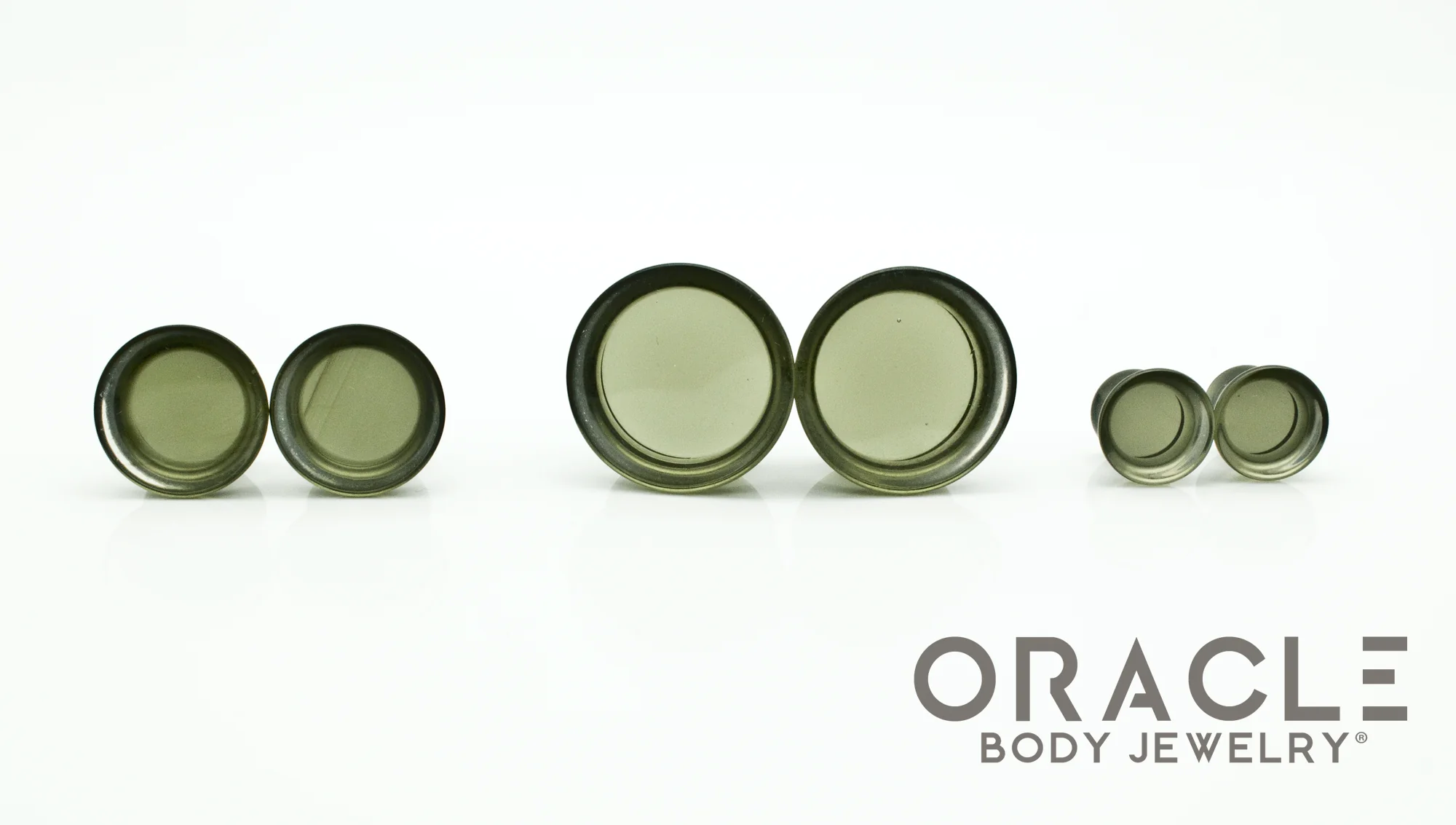 Grey Quartz Mayan Style Flare Plugs