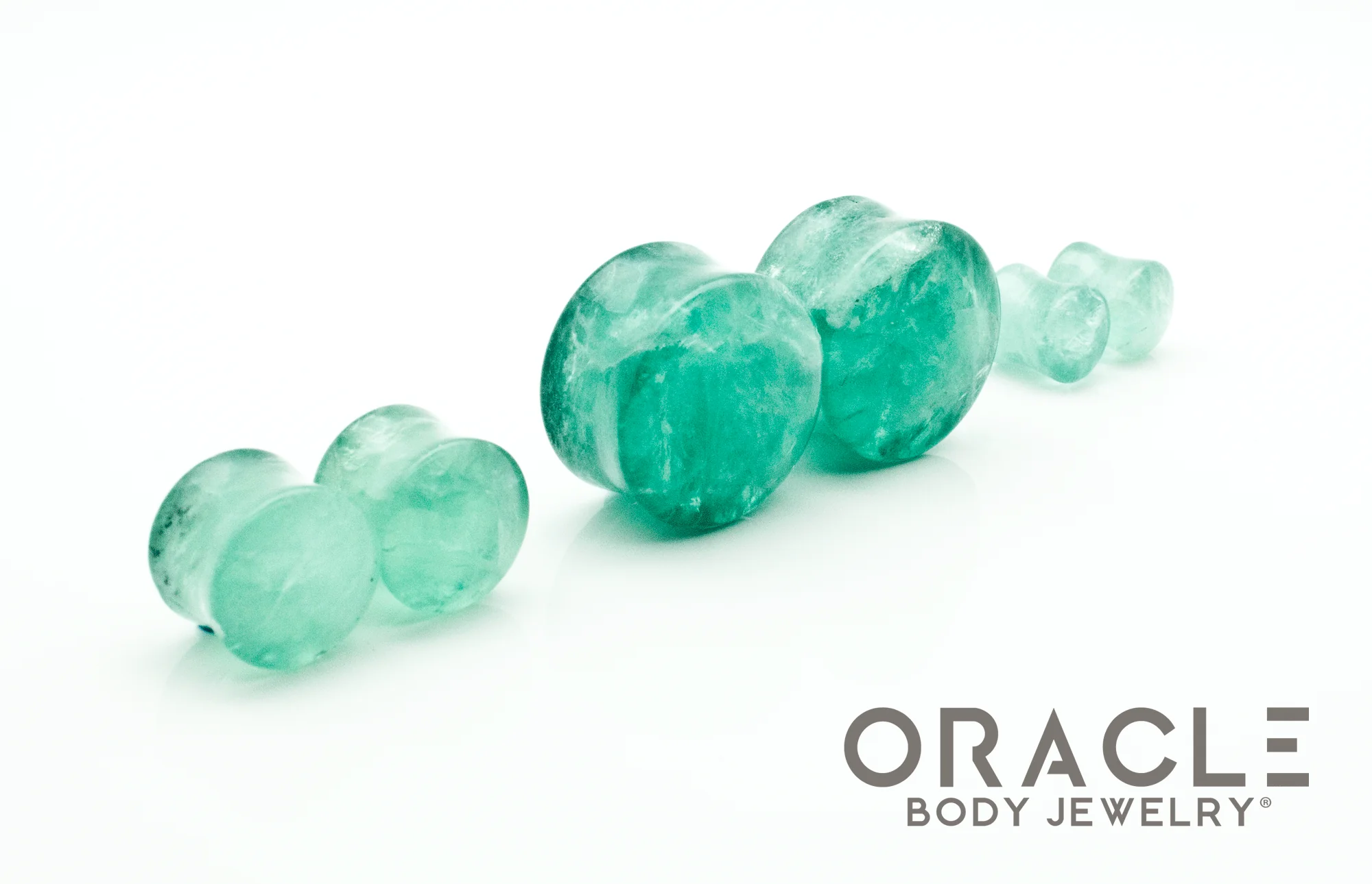 Green Fluorite Double Flare Plugs - Image 2