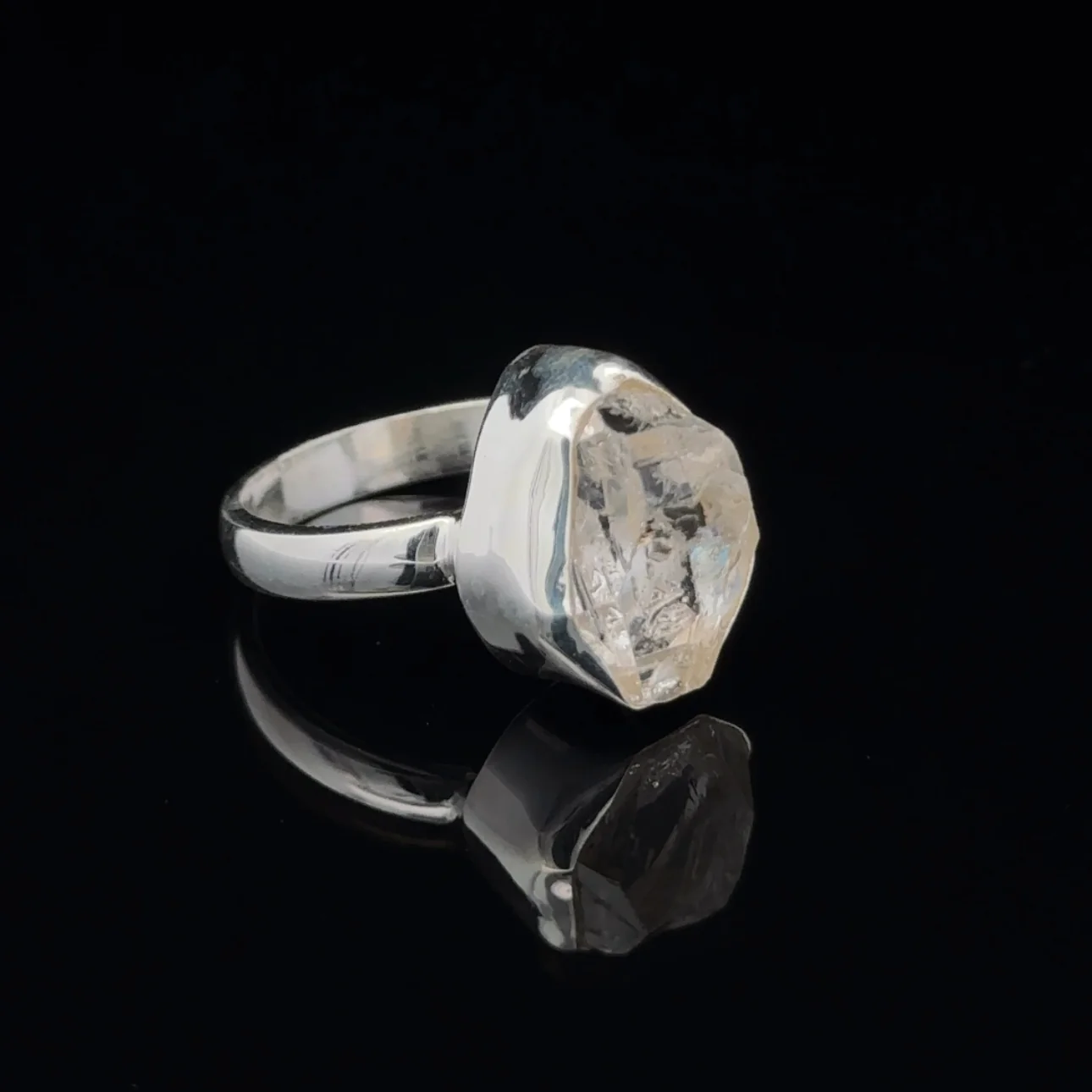 Sterling Silver Herkimer Diamond Ring Size 7 - Image 5