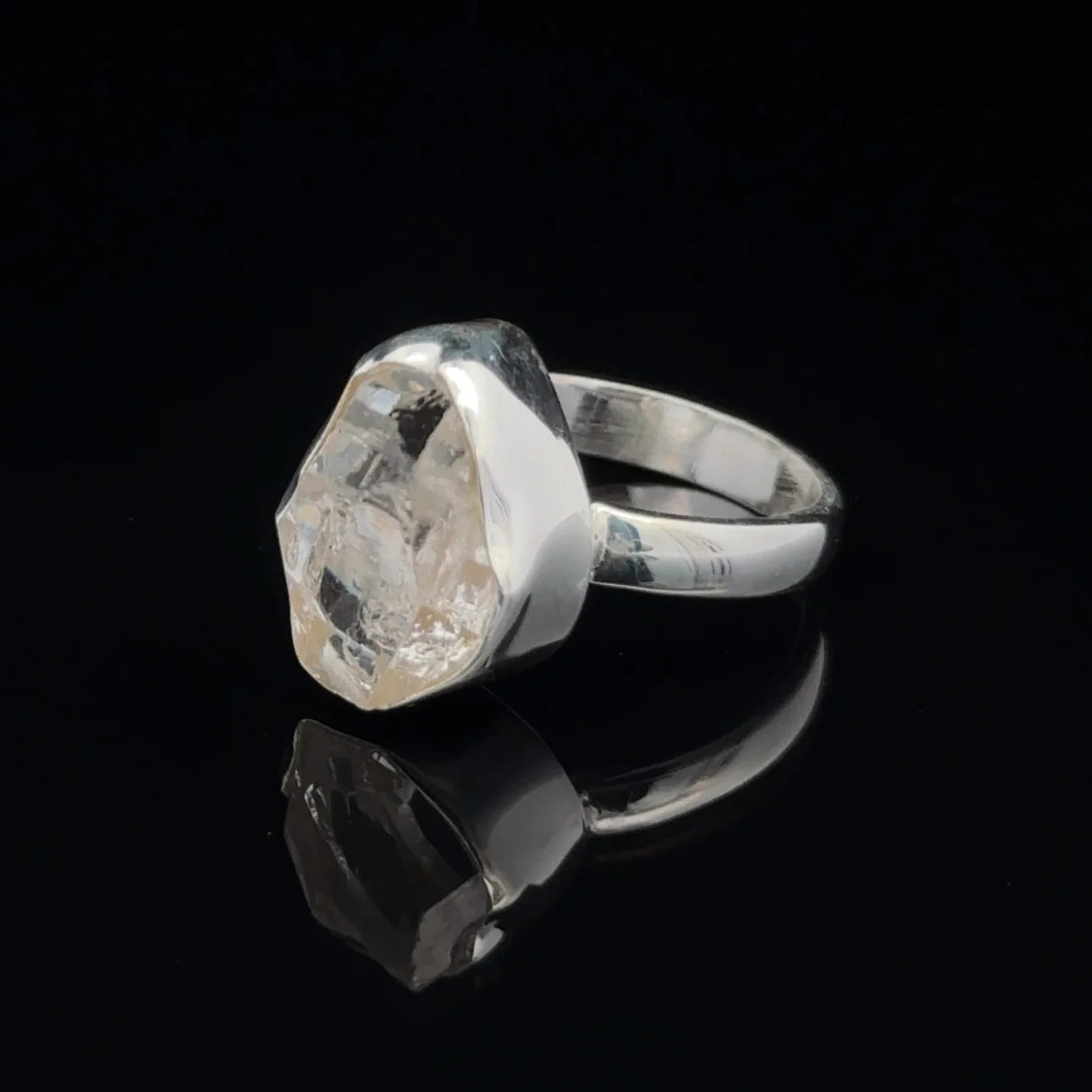Sterling Silver Herkimer Diamond Ring Size 7 - Image 6