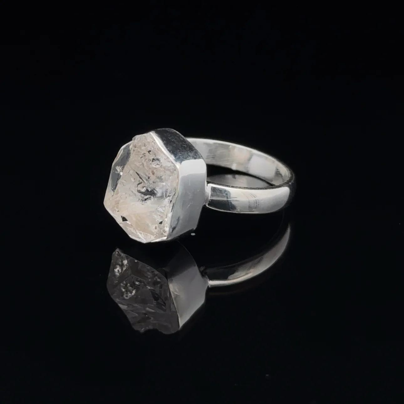 Sterling Silver Herkimer Diamond Ring Size 7 - Image 2