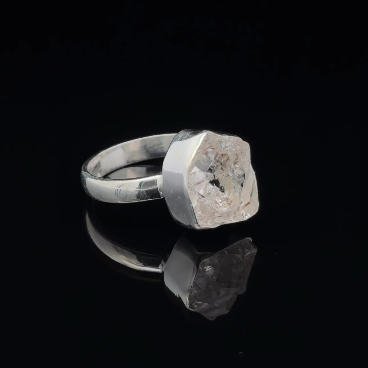 Sterling Silver Herkimer Diamond Ring Size 7 - Image 3