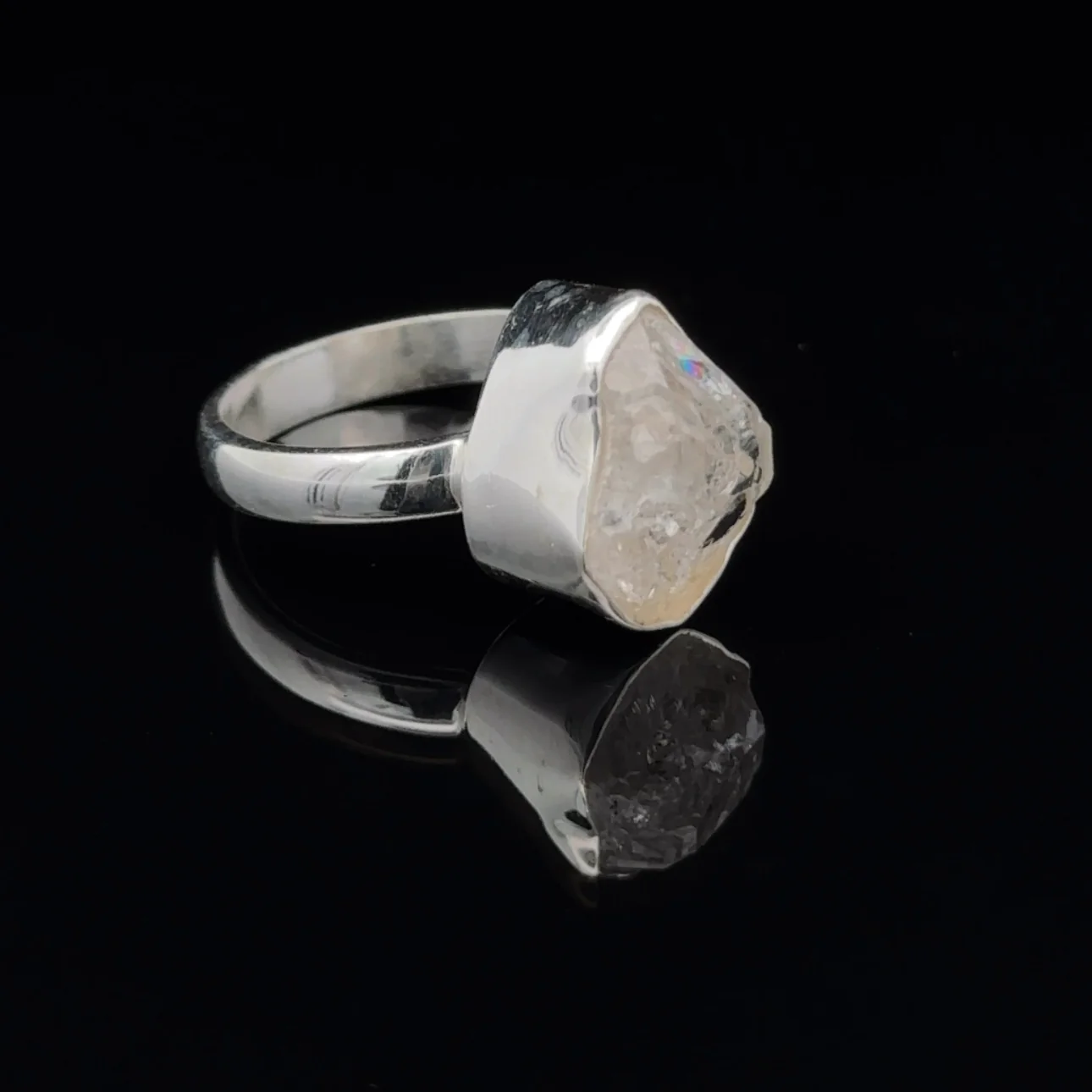 Sterling Silver Herkimer Diamond Ring Size 7 - Image 2