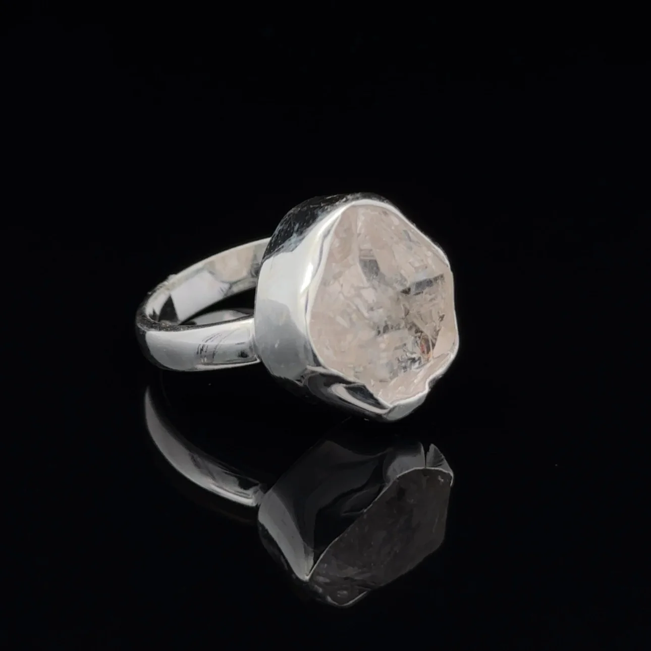 Sterling Silver Herkimer Diamond Ring Size 7 - Image 2