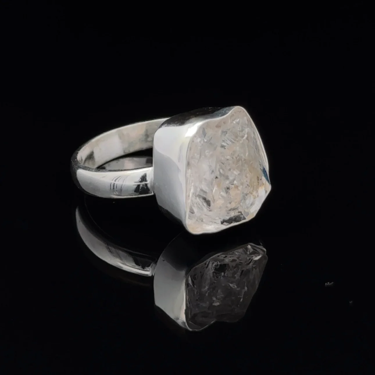 Sterling Silver Herkimer Diamond Ring Size 7 - Image 2