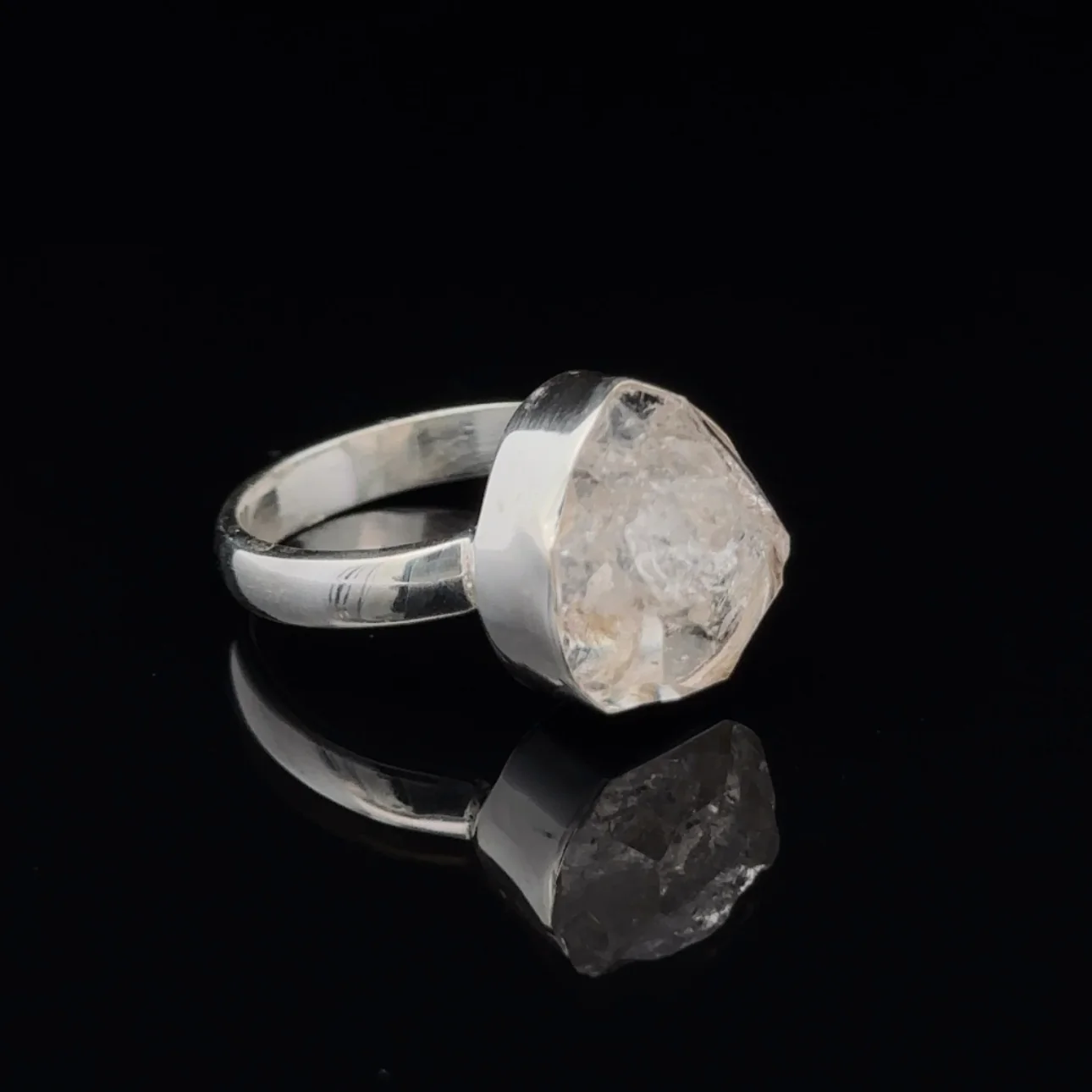 Sterling Silver Herkimer Diamond Ring Size 7 - Image 2
