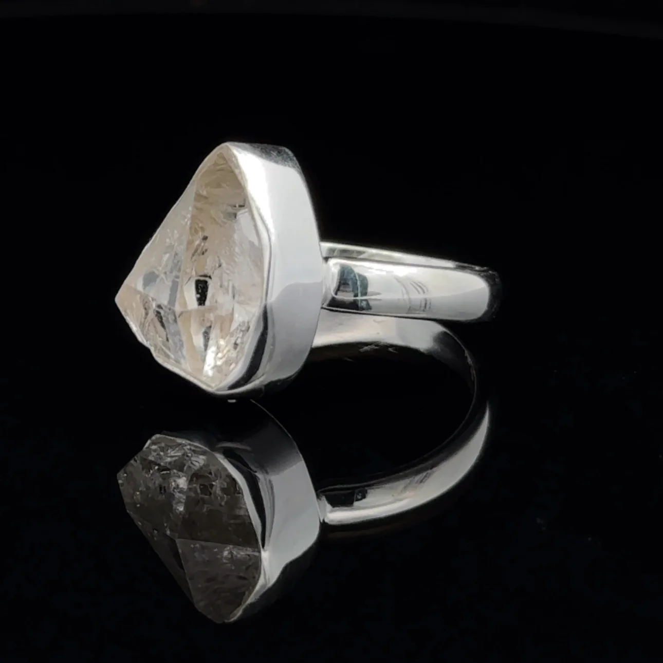 Sterling Silver Herkimer Diamond Ring Size 7 - Image 3