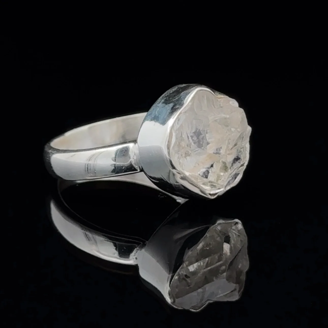 Sterling Silver Herkimer Diamond Ring Size 7 - Image 2