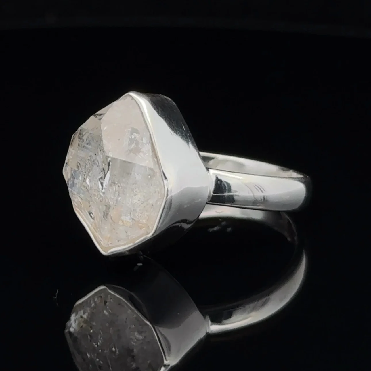 Sterling Silver Herkimer Diamond Ring Size 10 - Image 3