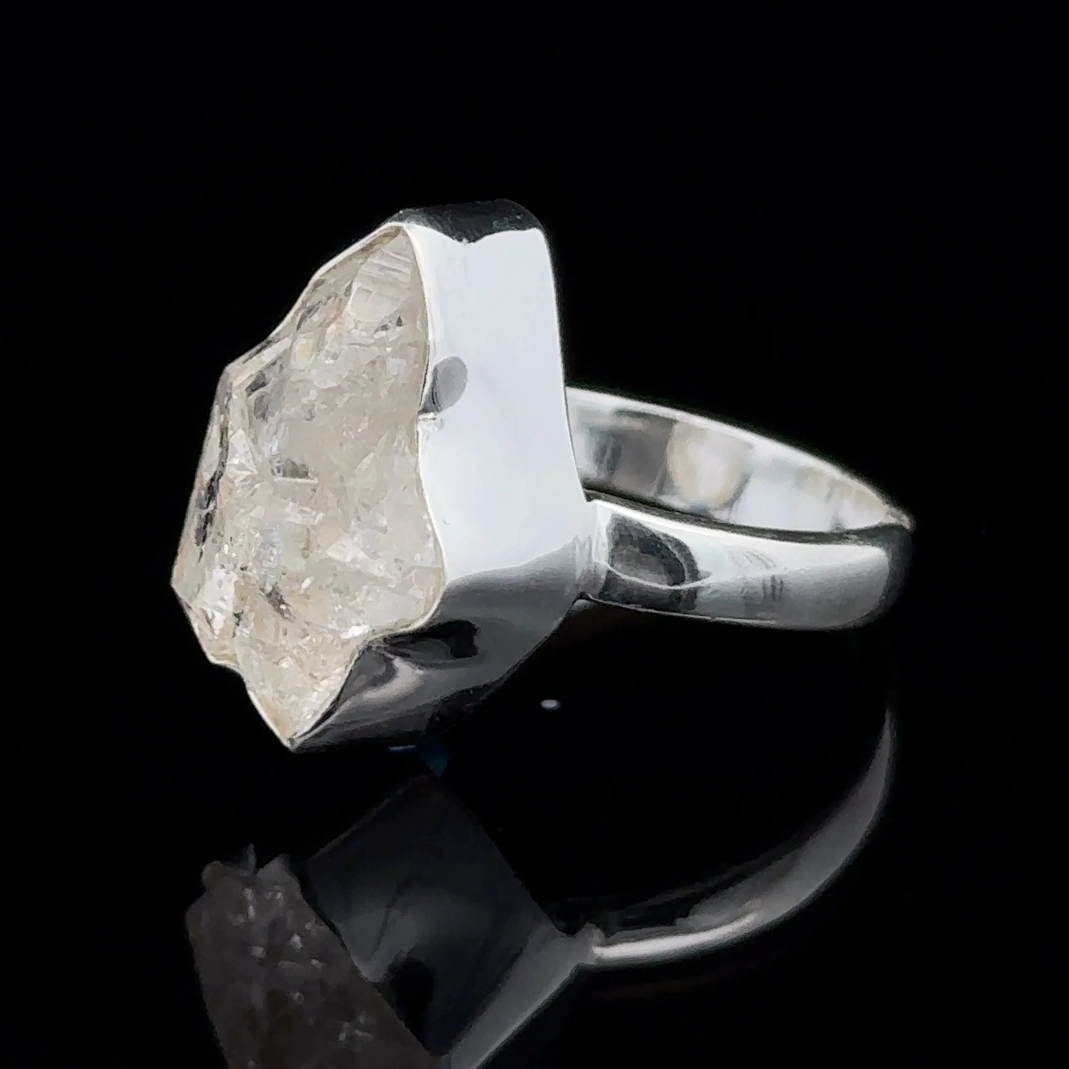 Sterling Silver Herkimer Diamond Ring Size 6.5 - Image 3