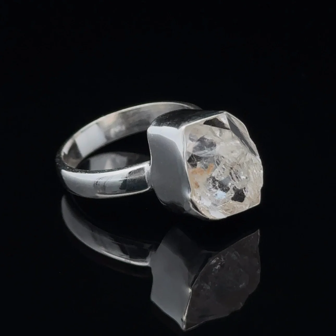 Sterling Silver Herkimer Diamond Ring Size 7 - Image 2