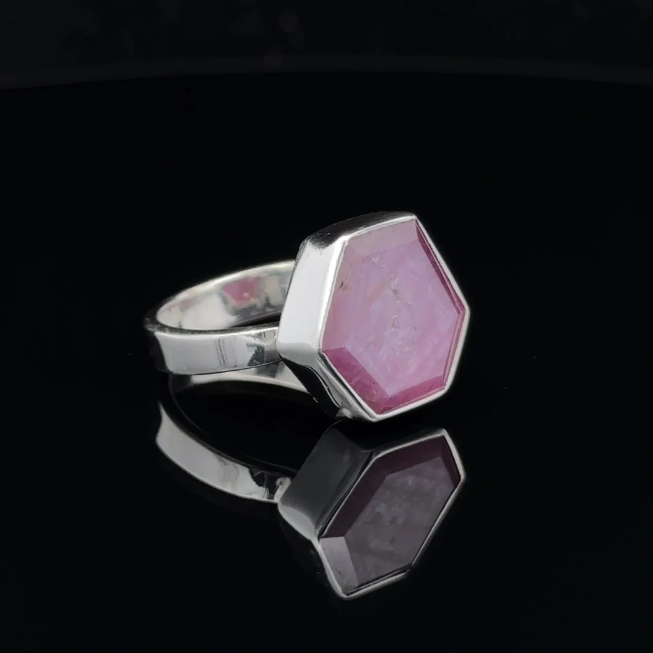 Sterling Silver Star Ruby Ring Size 6 - Image 2