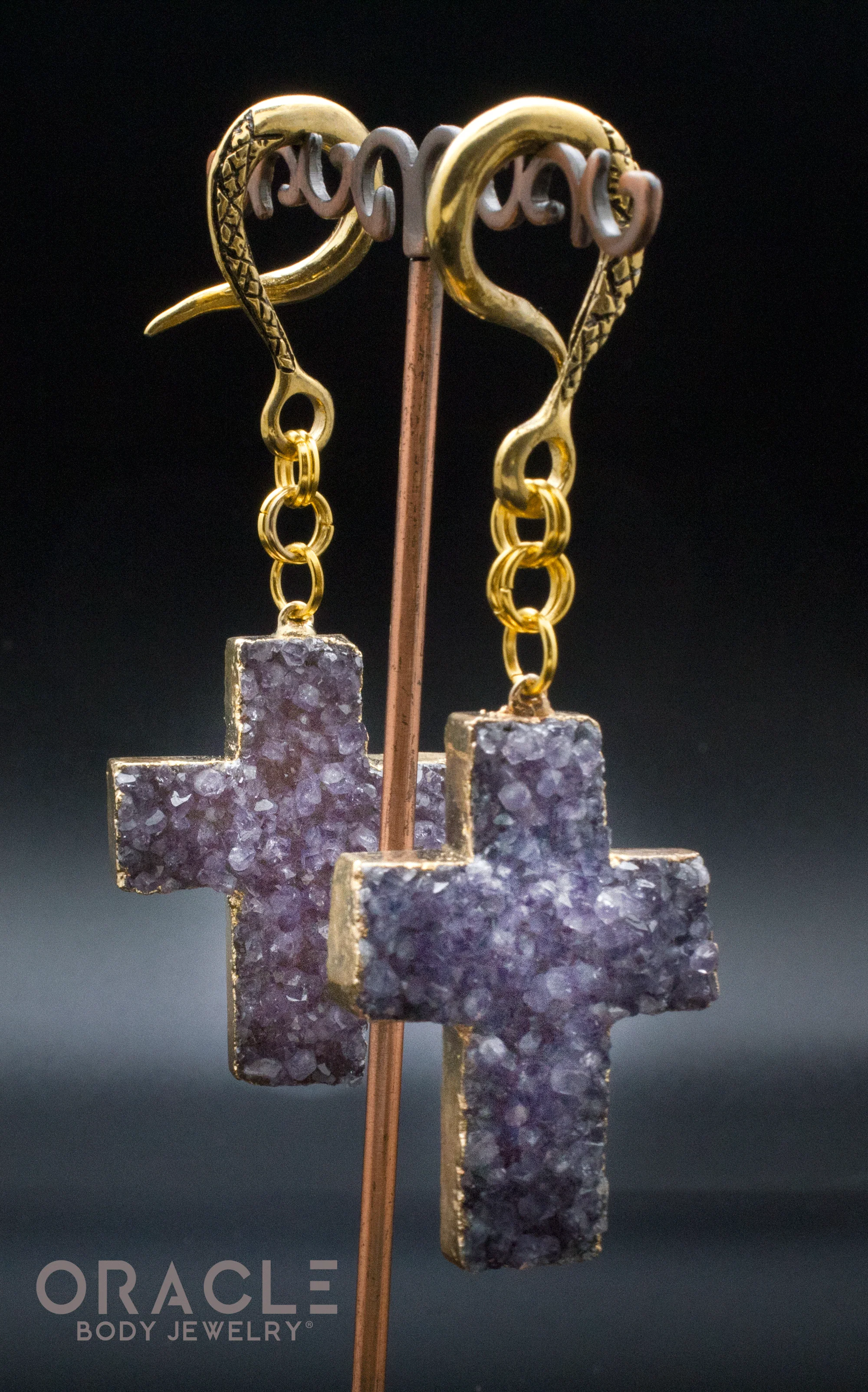 Crossover With Gold Plated Amethyst Crosses - Image 2