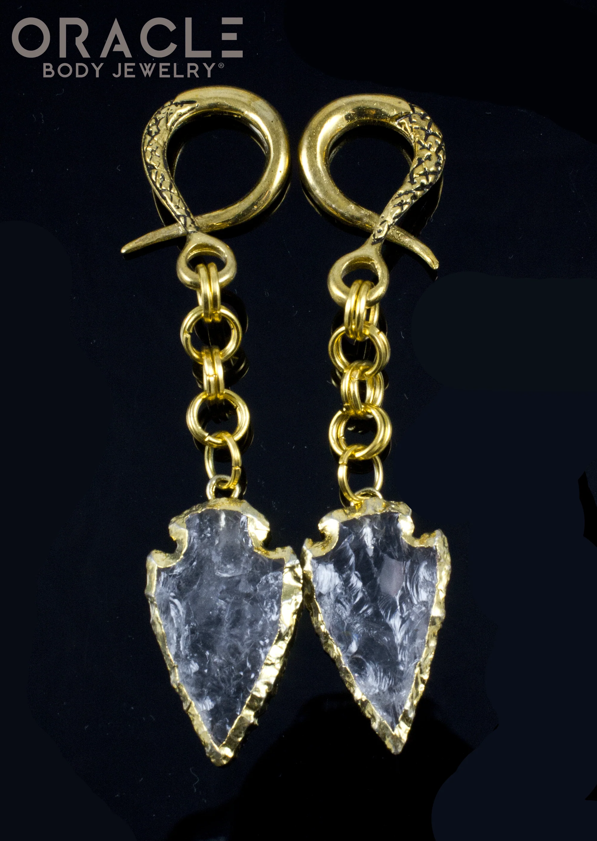 Crossover With Gold Plated Clear Quartz Arrowheads - Image 2