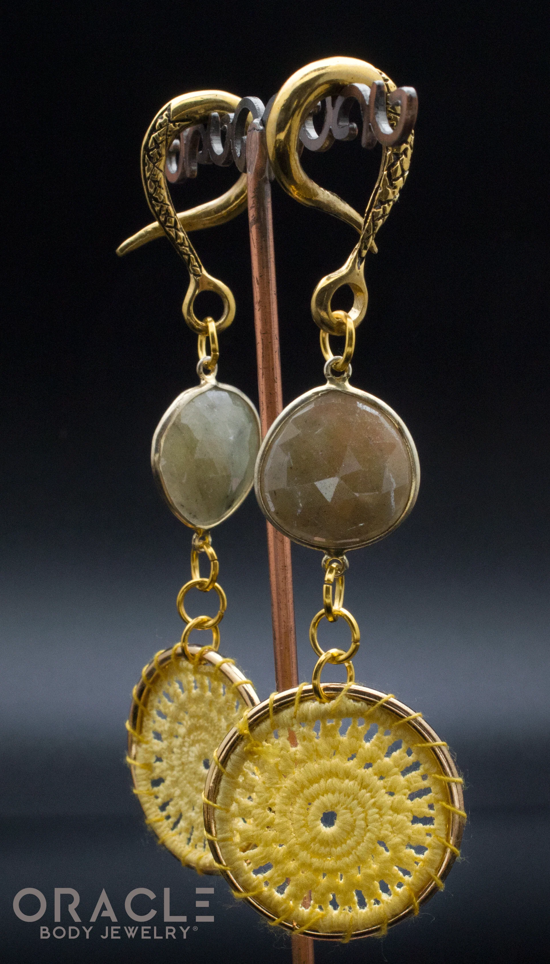 Crossover With Gold Sheen Faceted Sapphire and Woven Rings - Image 2