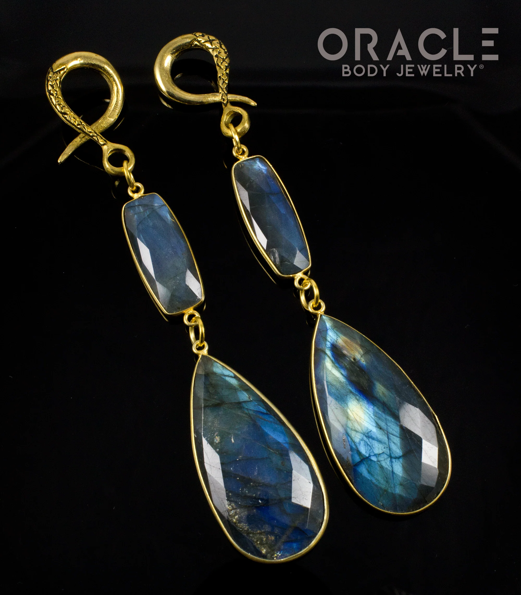 Crossover With Gold Plated Faceted Labradorite