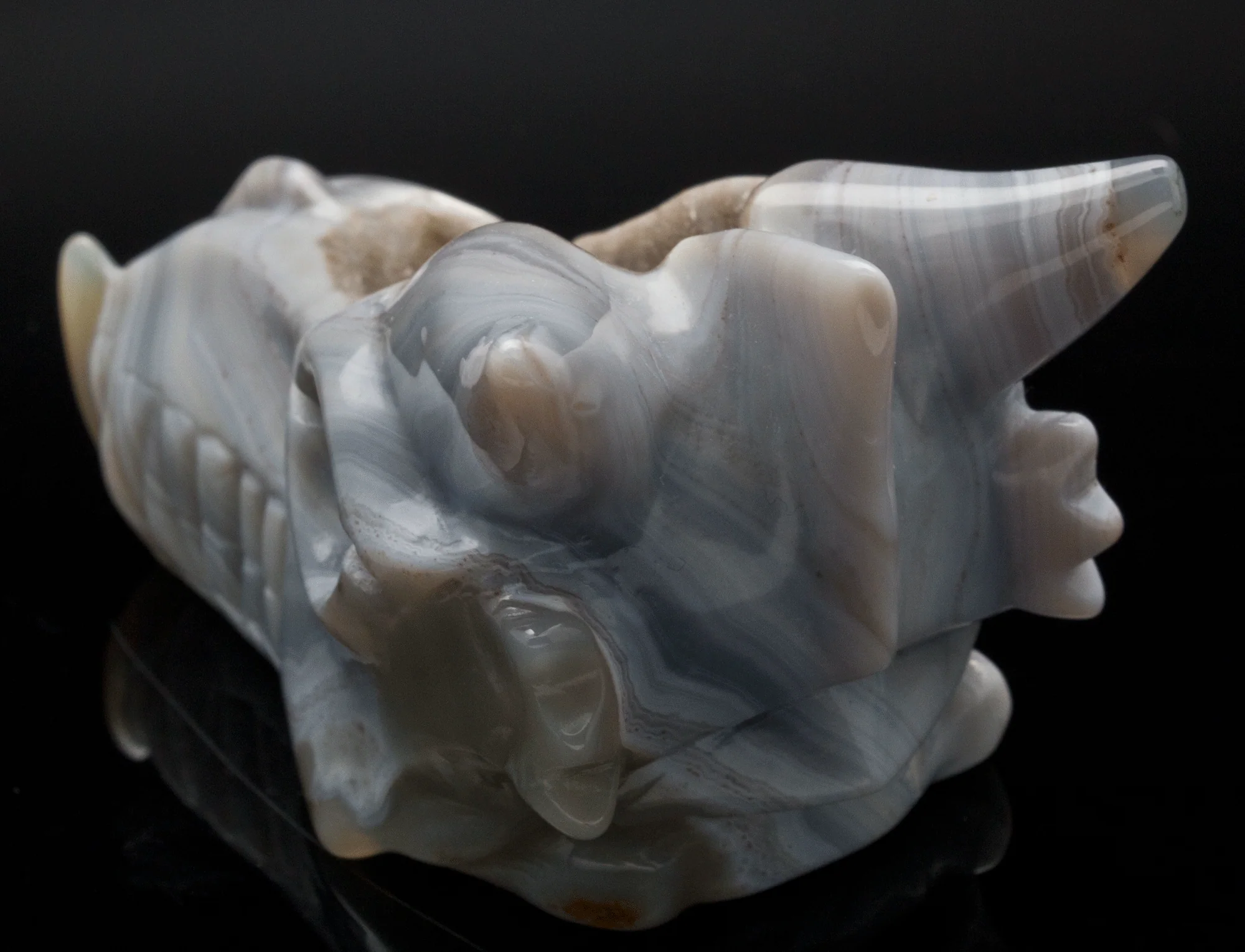 Druzy Agate Carved Dragon - Image 4