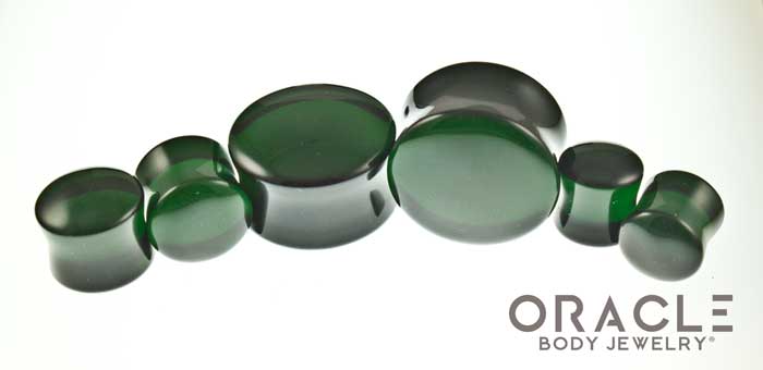 Emerald Dark Green Quartz Double Flare Plugs - Image 5