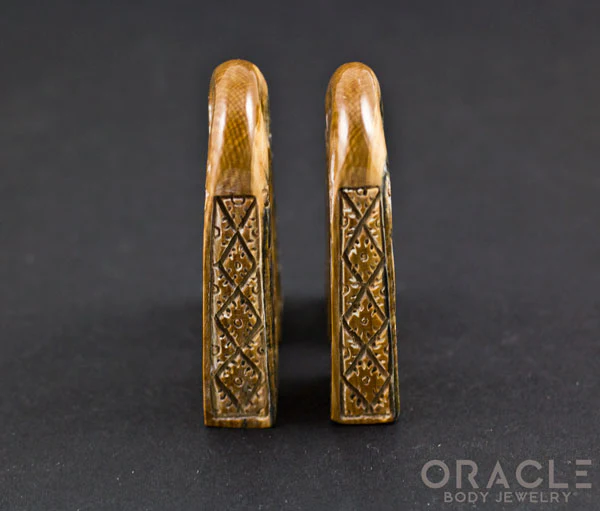 1/2" (12.5mm) Fossilized Mammoth Ivory Floral Keystone Weights - Image 4