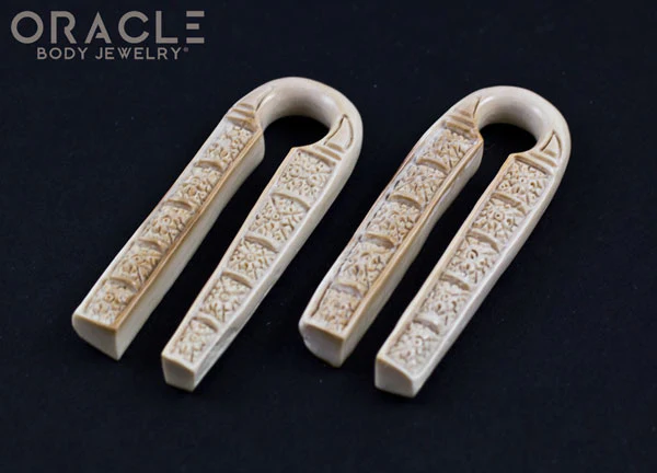 00g (9.5-10mm) Fossilized Mammoth Ivory Long Naga Weights - Image 3