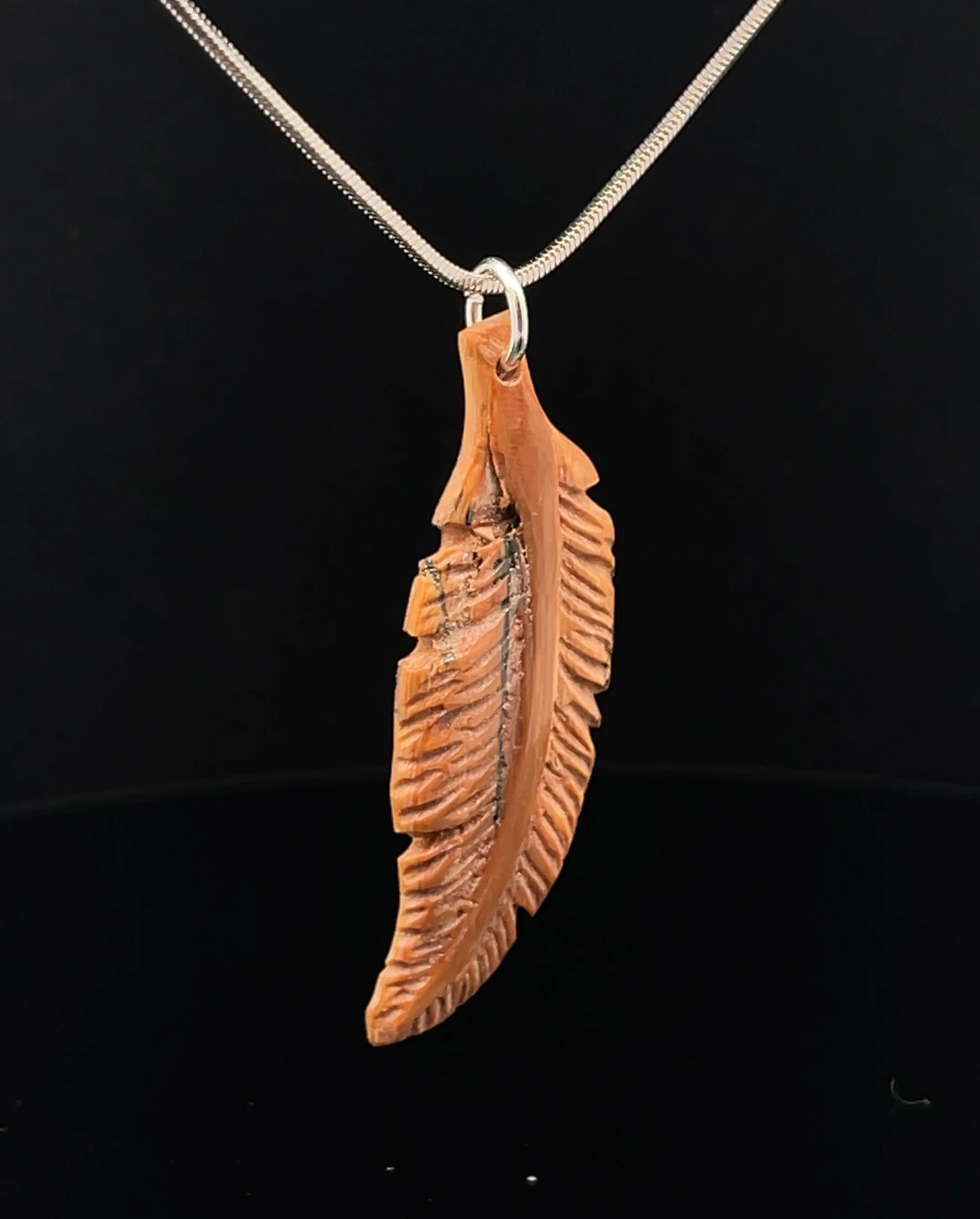 Fossilized Mammoth Ivory Pendant with Chain - Image 2